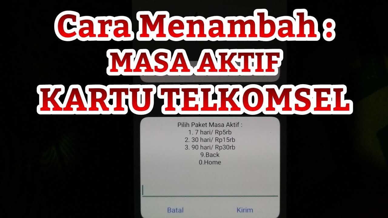 Cara menambah Masa Aktif Kartu TELKOMSEL 
