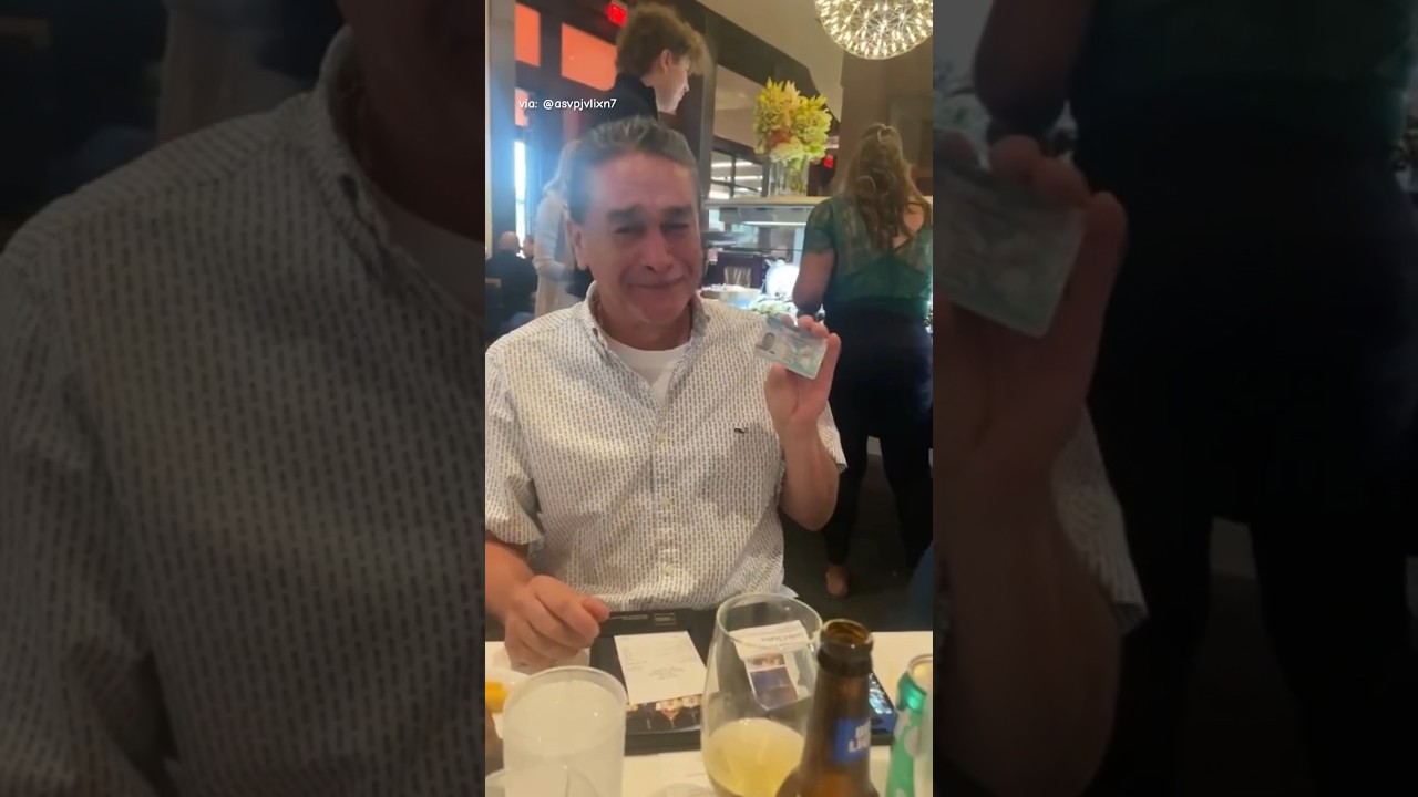 Dad breaks down into happy tears after receiving his Green Card 🥹❤️￼
