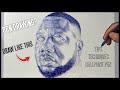 How to draw portraits with ballpoint pen  shadows hair highlights and value techniques  part 1