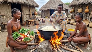 Quick &amp; easy dinner recipes with African village mom and her daughters//simple meal🔥