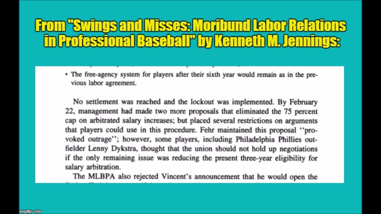 radio online Lenny Dykstra on his not-necessarily-likely role in U.S. labor history (ending baseball strike)