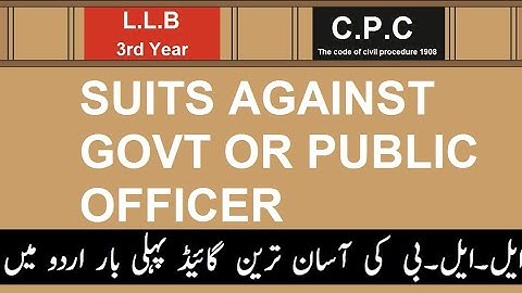 suit against Govt And Public Officer under c.p.c 1908