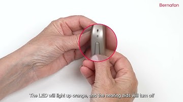How to turn your rechargeable Bernafon Encanta miniRITE hearing aids on and off