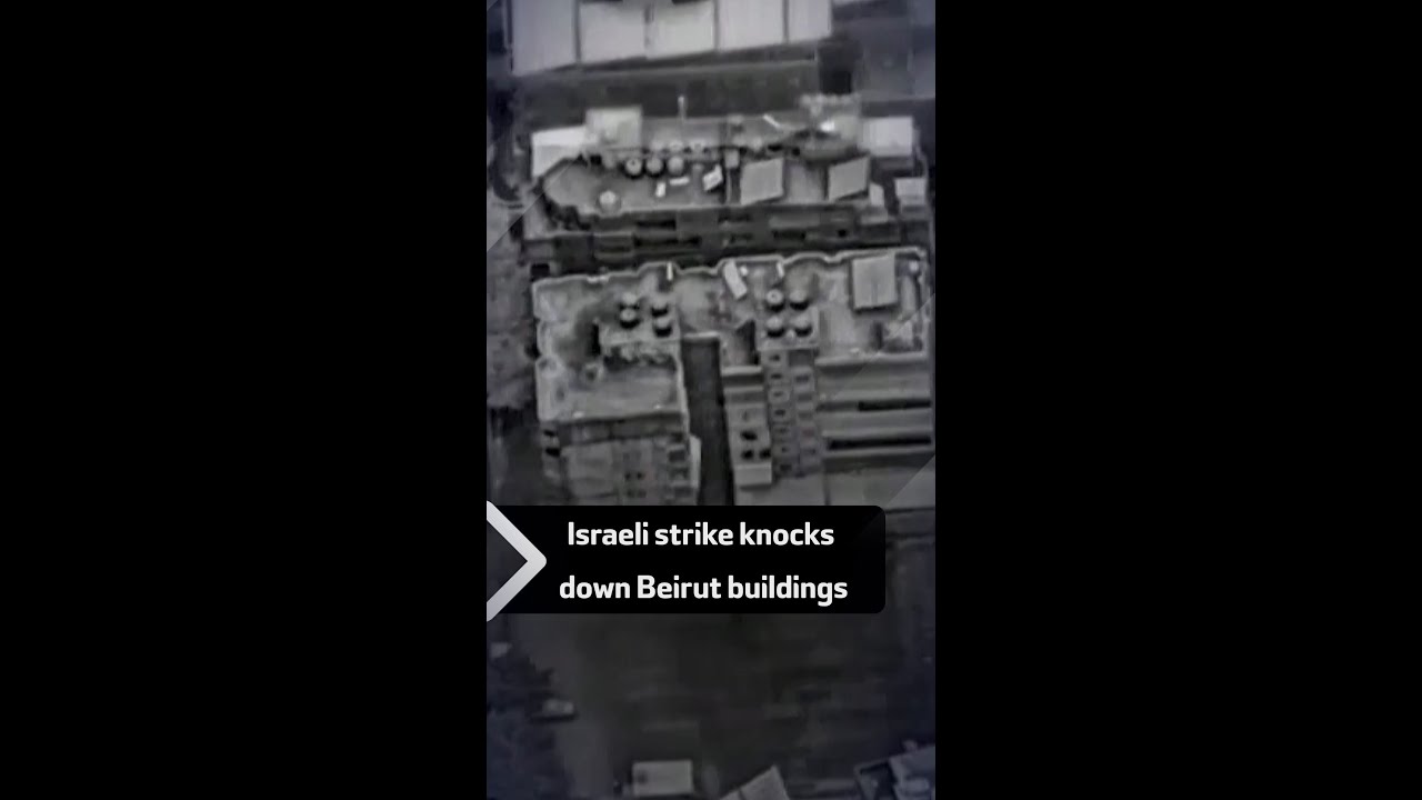 Israeli strike knocks down Beirut buildings