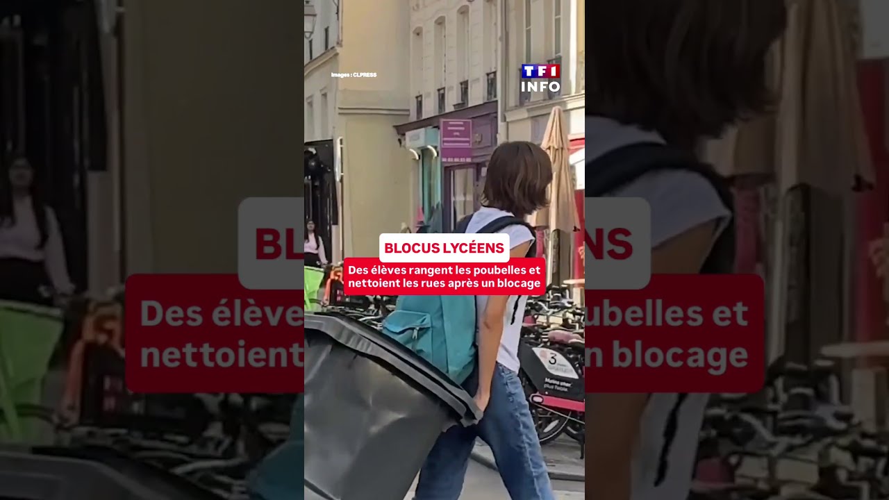 Blocus lycéens : des élèves rangent les poubelles et nettoient les rues après un blocage｜TF1 INFO