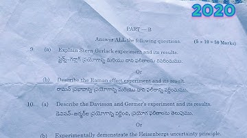 Degree 3rd year bsc 5sem 2020 physics modern physics previous question paper