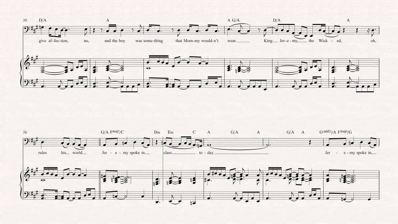 Cello Jeremy Pearl Jam Sheet Music, Chords, & Vocals YouTube