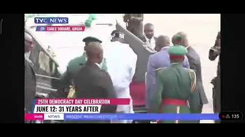 BREAKING: President Bola Tinubu Falls on Way to Deliver Speech at Democracy Day Celebration