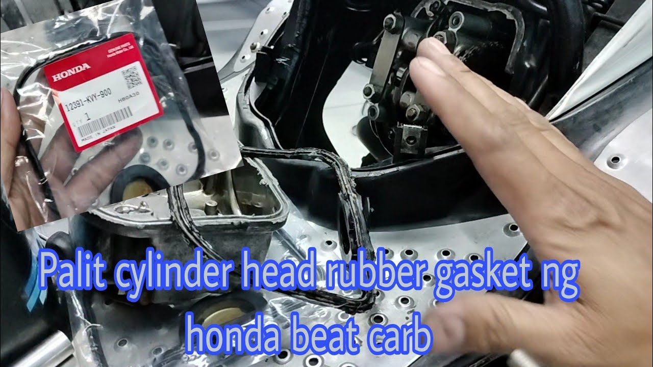 Palit cylinder head rubber gasket ng honda beat carb YouTube