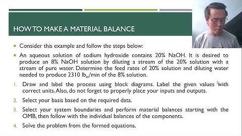 Lesson 3   Introduction to material balances
