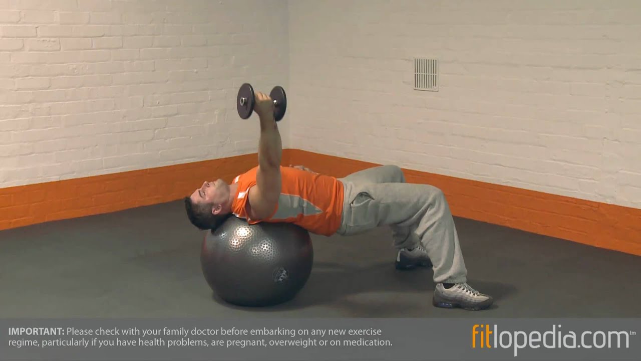 Swiss Ball Flat Single Arm Dumbbell Fly YouTube