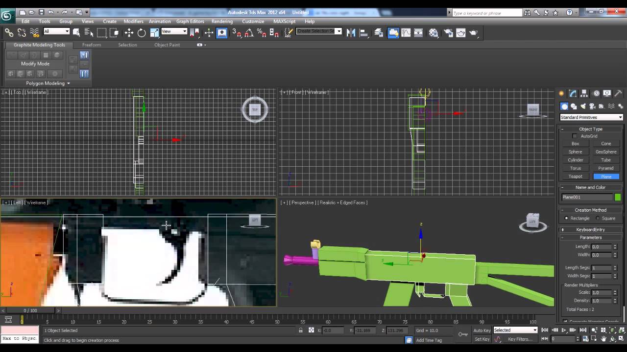 How to model a super low poly gun in 3ds max - YouTube