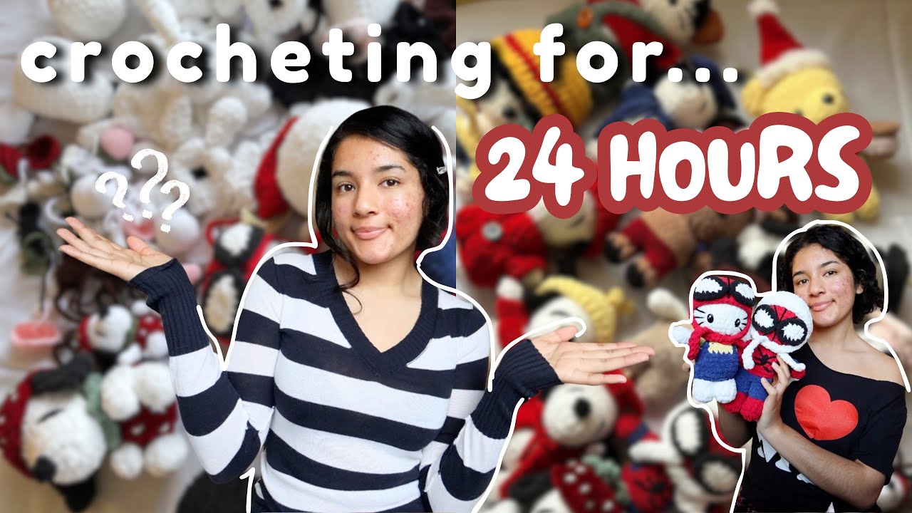 how much can I crochet in 24hrs..? 🫣🧶 / crochet challenge - YouTube