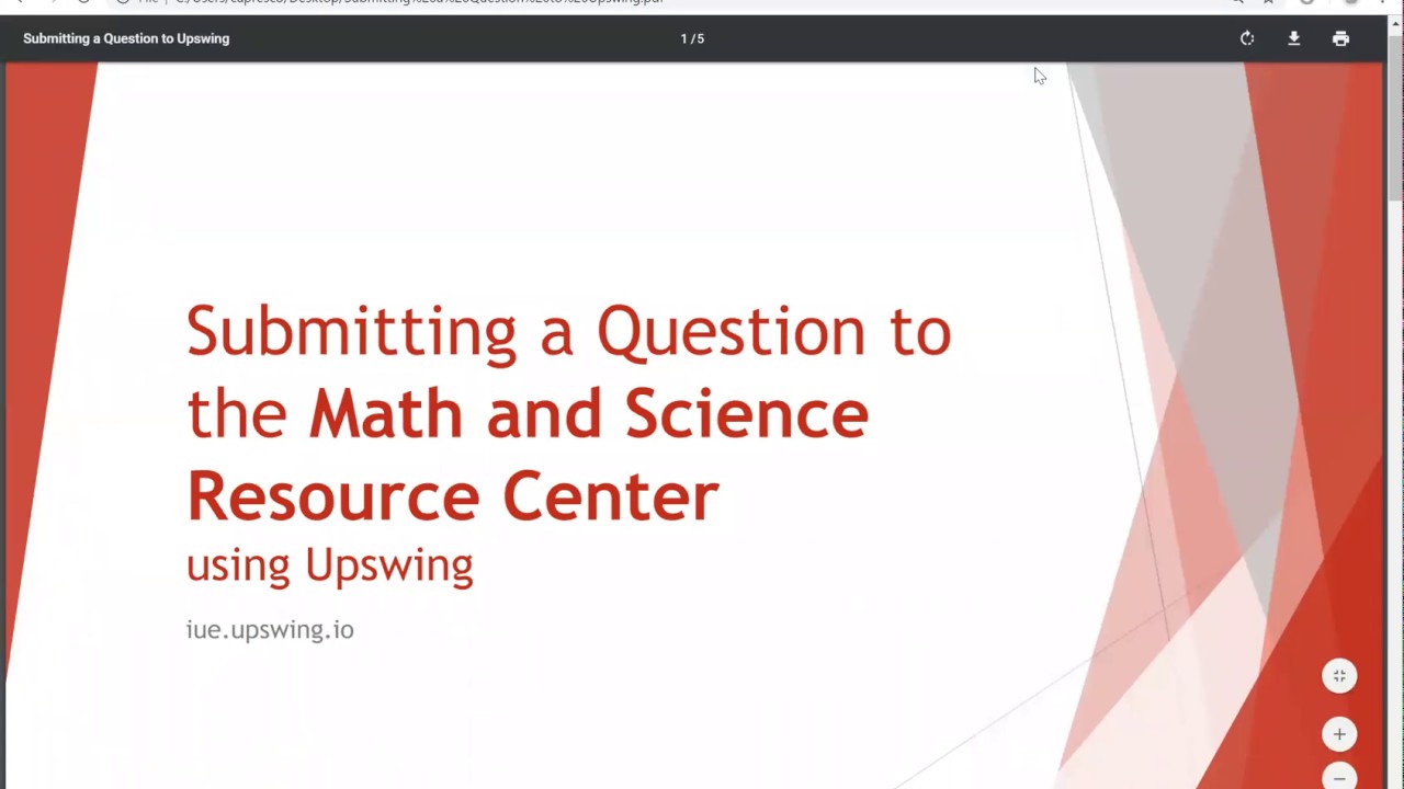 IU Math and Science Resource Center Upswing Directions YouTube
