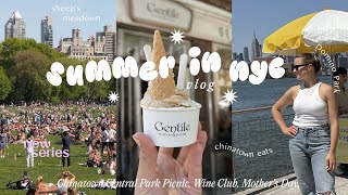 New York Vlog ☀️ Central Park picnic, Summer Happy Hour, Wine Club, Cute family time, Mothers Day