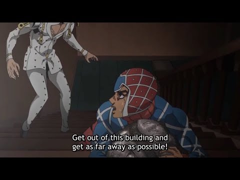 JJBA Golden Wind - Mista and Bucciarati vs Rolling Stones [HD]