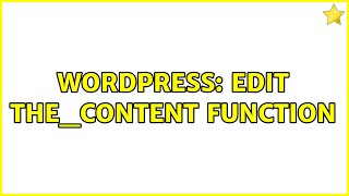 Wordpress: Edit the_content function Wealth