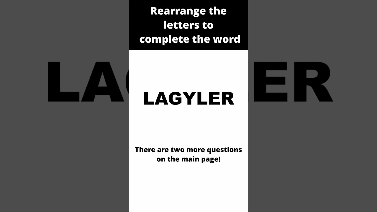 Word Rearrangement Quiz! Try One Question Vol.0205