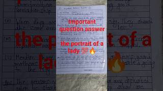 class 11th question answer the portrait of a lady #shorts #trending