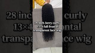 28 inch Jerry curly 13×4 full frontal Transparent lace wig #lthair #hairvendor #curlyhair #hairwig