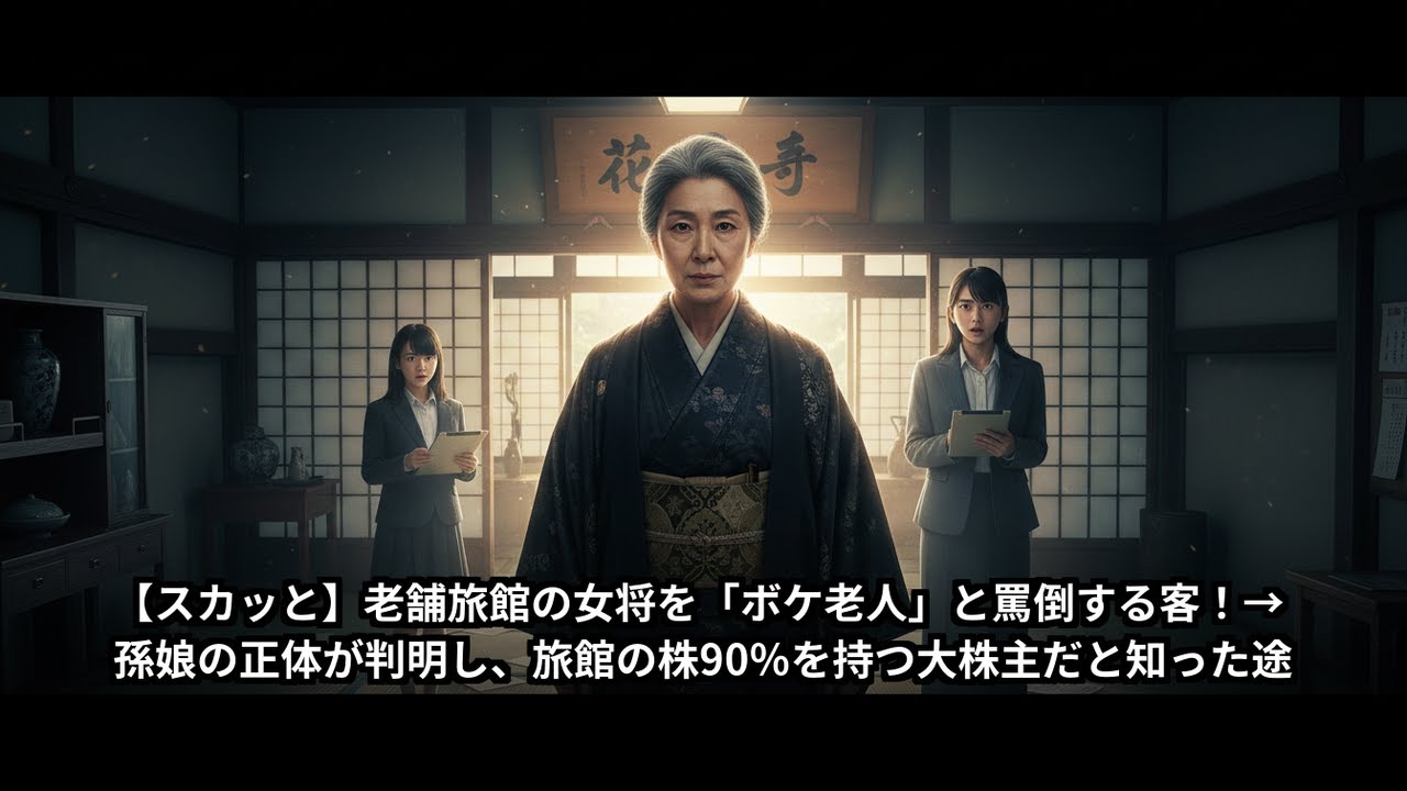 老舗旅館の女将を「ボケ老人」と罵倒する客！→ 孫娘の正体が判明し、旅館の株90%を持つ大株主だと知った途端…土下座で命乞い！？【1兆円】