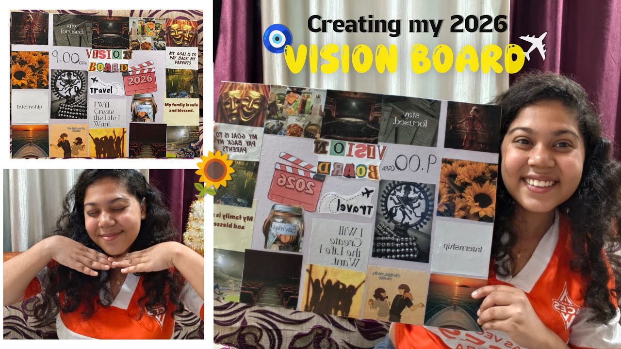 Making my 2026 vision board | first vlog of 2026🎊.....#foryou #visionboard #viral 