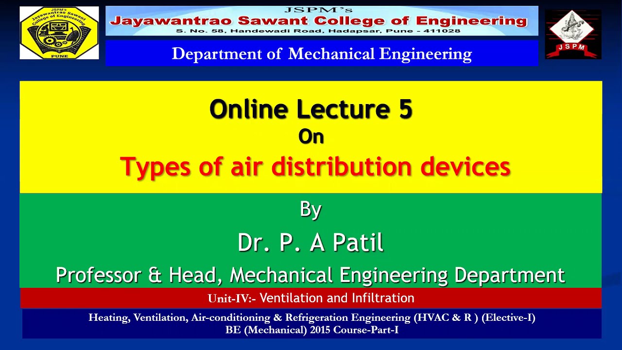Lecture 4 5 Types of air distribution devices YouTube