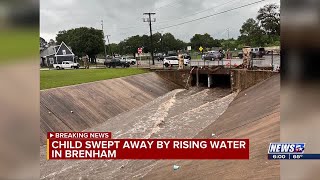 Child swept away by rising water in Brenham