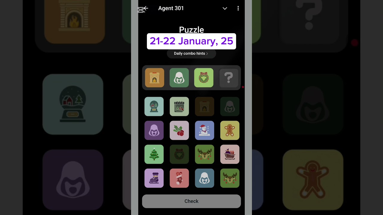 Agent 301 puzzle Daily Combo | 21 January | Agent 301 daily Puzzle combo |