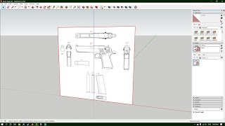 Modeling a Desert Eagle in SketchUp screenshot 3