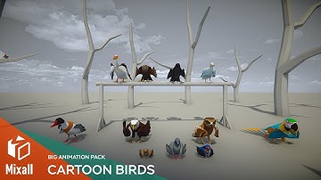 Cartoon birds - big animation pack | Unity | Unreal | Assetstore