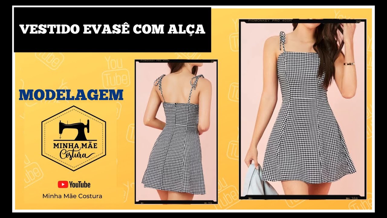 VESTIDO EVASÊ COM ALÇA - PASSO A PASSO DA MODELAGEM