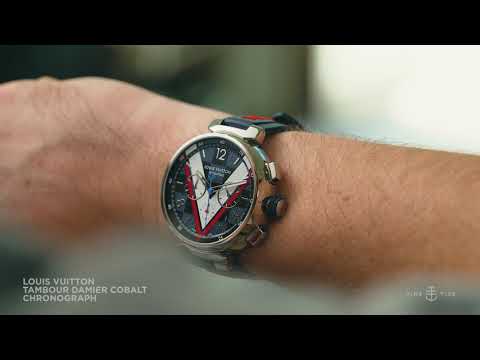 Distinctive design with the Louis Vuitton Tambour Damier Cobalt
