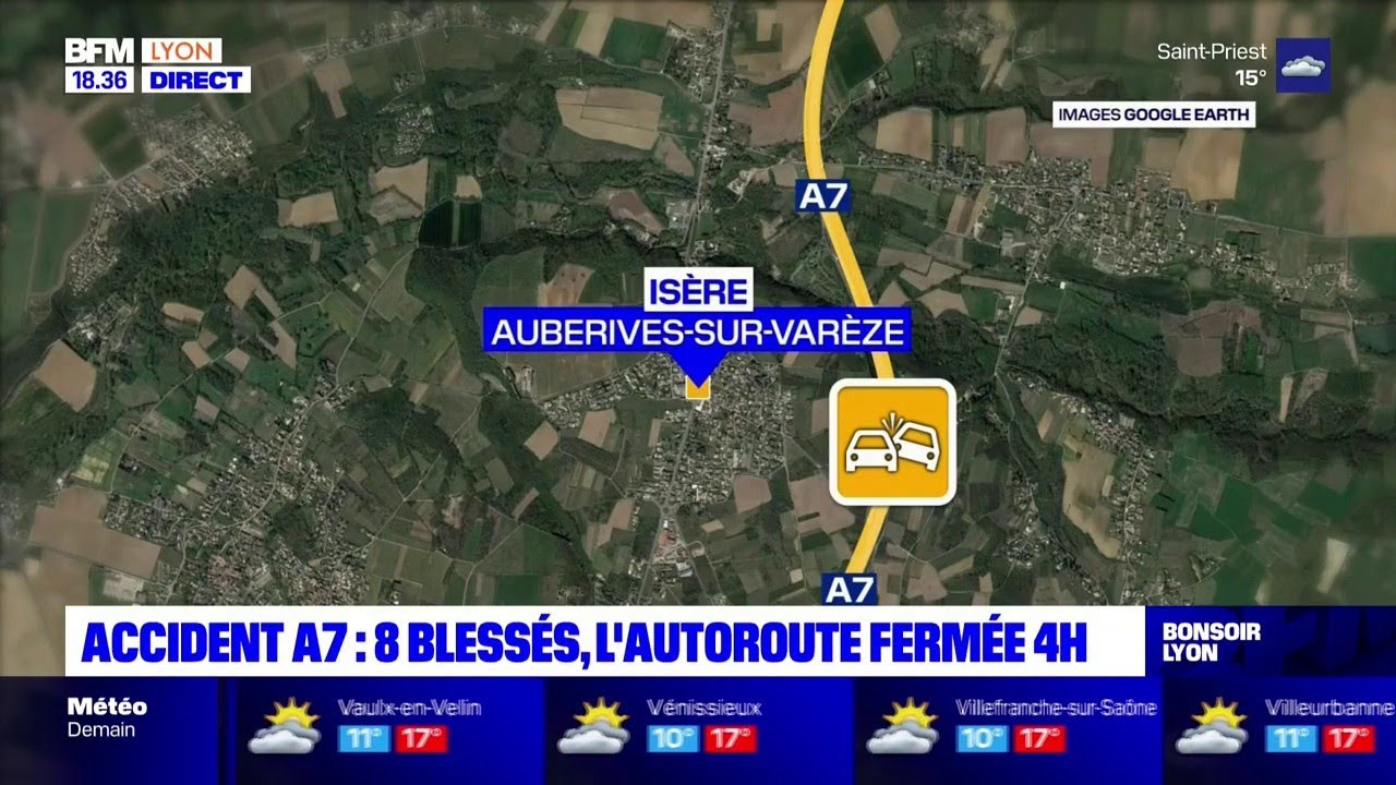 Accident A7 8 blessés, l'autoroute fermée 4h YouTube