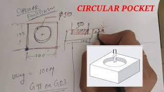 vmc programming !! circular pocket in vmc machine !! Programmig tutorial screenshot 3