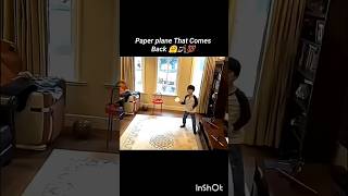 How to make boomerang plane ✈️🤗, best returning paper airplane tutorial #shorts​​​ #craft​​​