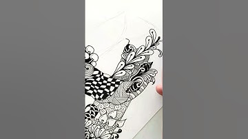very easy zentangle art | tangle and doodles | #shorts