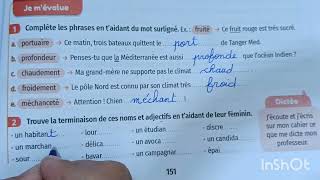 mes apprentissages en français 5 AEP page 151