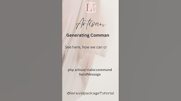 Generate Artisan command in Laravel