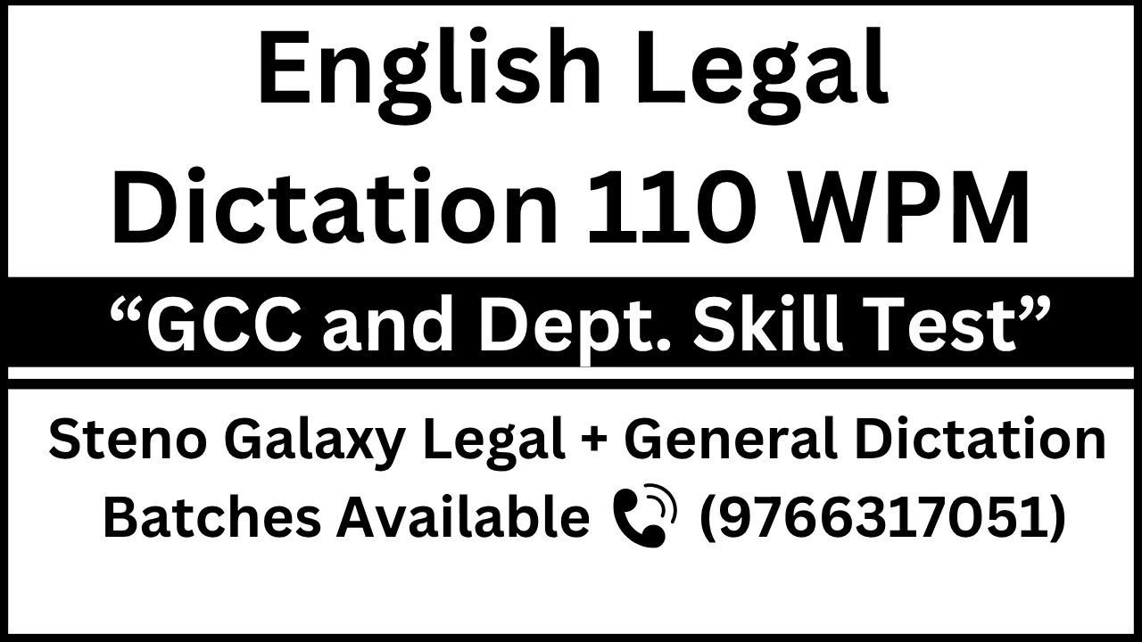 English Legal 110 WPM Dictation || #highcourtdictation