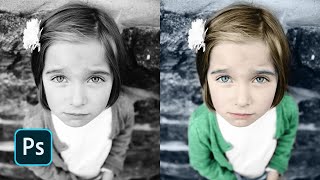 怎样把黑白照片变成彩色照片 ｜ Adobe Photoshop tutorial Retouching