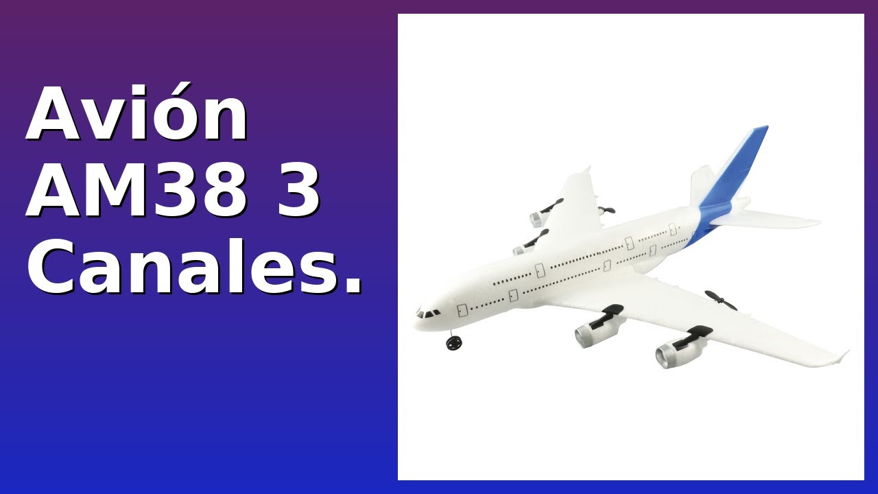 Amewi AM38 Avión RC De Pasajeros 3 Canales, Réplica Con Giroscopio 6 Ejes, ABS Y EPP Resistente, Listo Para Volar (RTF)