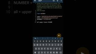 Random Password Generator using Python | Pydroid3 | The PyCoder