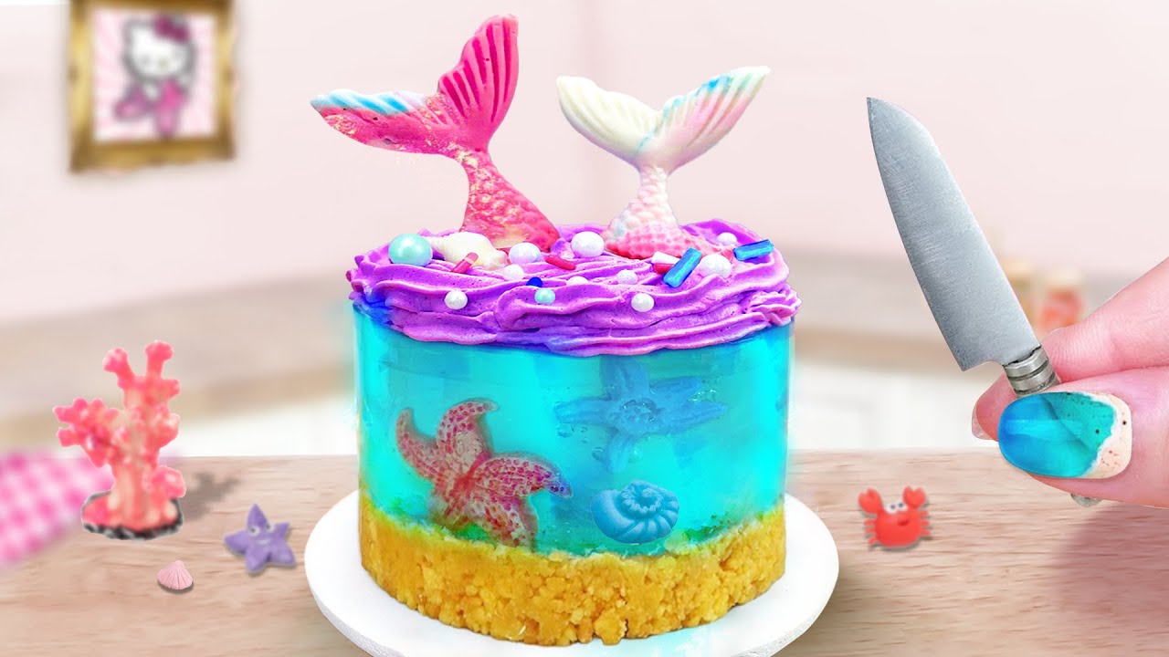 Fresh Miniature Ocean Mermaid Jelly Decorating🧜‍♀️Idea for Jello Cake Recipe | Min Cakes