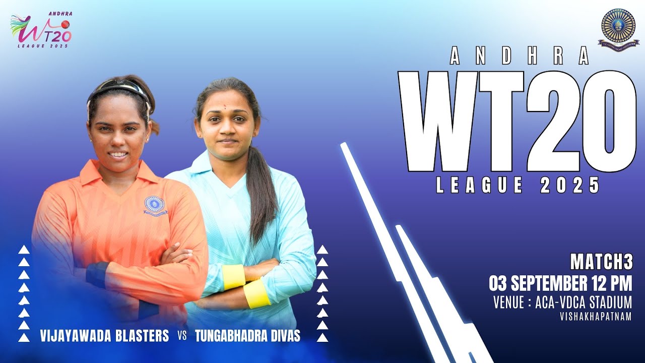 Vijayawada Blasters vs Tungabhadra Divas | Match 3 | Andhra WT20 League 2025, ACA-VDCA Stadium,Vizag