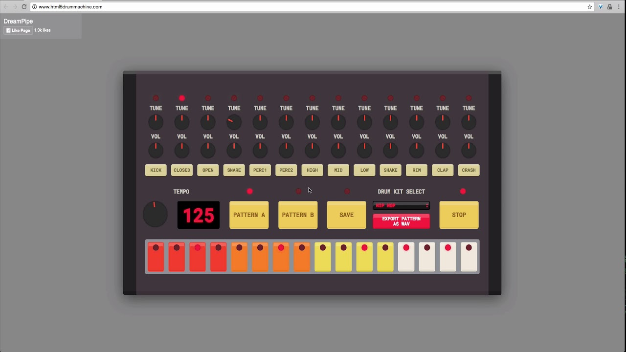 HTML5 DRUM MACHINE