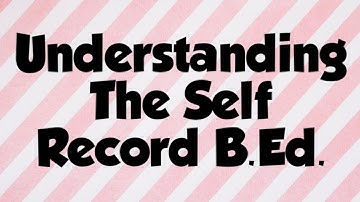 Understanding The Self Record B.Ed
