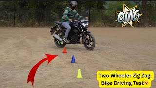 Two Wheeler Zig Zag Bike Driving Test😮