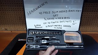Gearwrench Slim Locking Flex -Head, Hex Bit Ratchet Set, Nifty Little Set