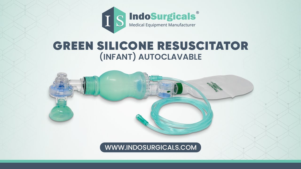 IndoSurgicals Green Silicone Resuscitator (Infant) Autoclavable